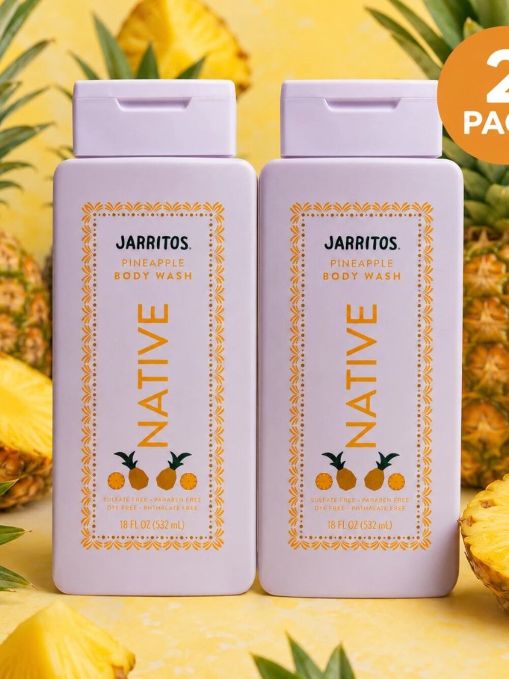 2 Pack Native x Jarritos Pineapple Body Wash 18 Oz Limited Edition New